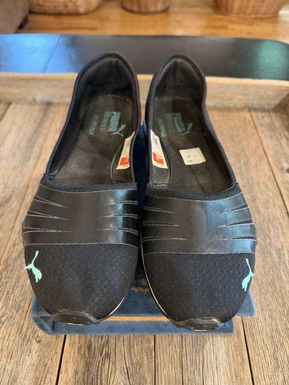 Puma Asha Alt 2 Women’s 11 Black Teal Slip-On Ballet Sneakers 187055-03 - Picture 7 of 11